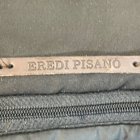 Eredi Pisanó Mens Black Button-Up Coat With Quilted Lining Zippered Pockets - Picture 8 of 11